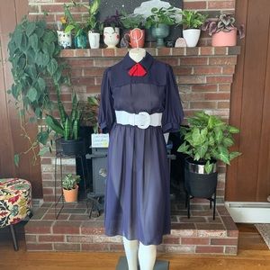 Vintage sheer secretary dress with bow tie